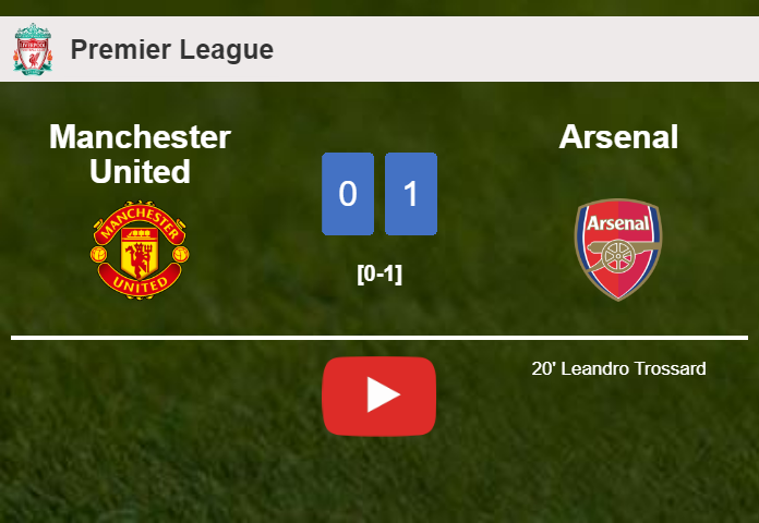 Arsenal conquers Manchester United 1-0 with a goal scored by L. Trossard. HIGHLIGHTS