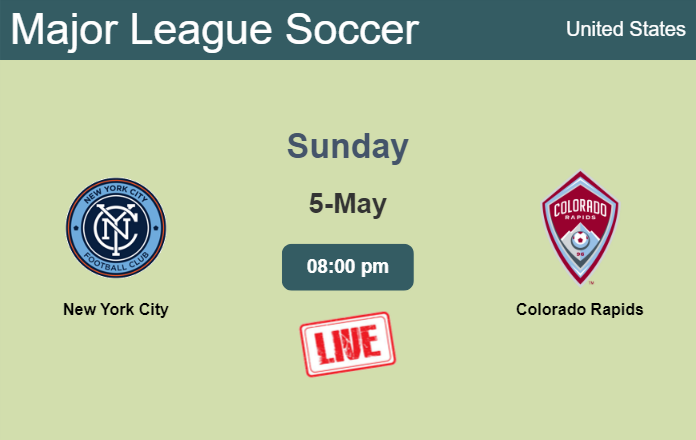 How to watch New York City vs. Colorado Rapids on live stream and at what time