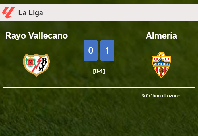Almería prevails over Rayo Vallecano 1-0 with a goal scored by C. Lozano 