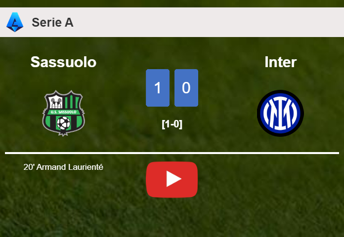 Sassuolo conquers Inter 1-0 with a goal scored by A. Laurienté. HIGHLIGHTS