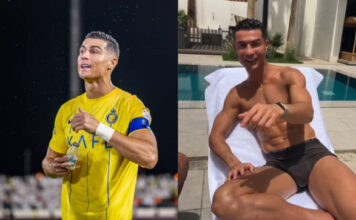 Shirtless Ronaldo Shares His Post Match Stressbuster Move