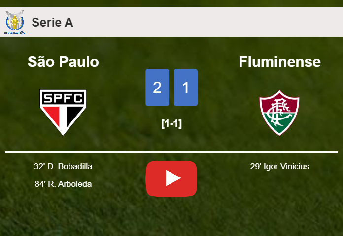São Paulo recovers a 0-1 deficit to overcome Fluminense 2-1. HIGHLIGHTS