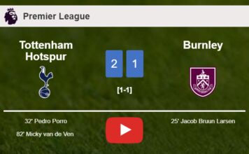 Tottenham Hotspur recovers a 0-1 deficit to conquer Burnley 2-1. HIGHLIGHTS