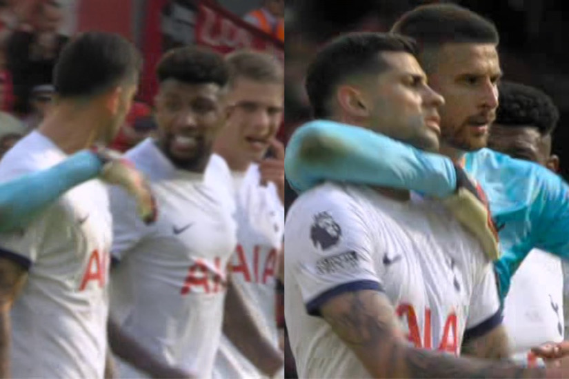 Tottenham's Cristian Romero And Emerson Royal Clash At Anfield