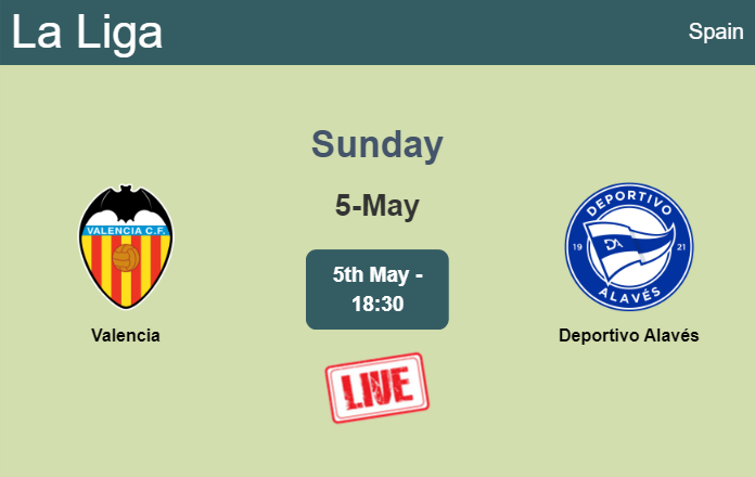 How to watch Valencia vs. Deportivo Alavés on live stream and at what time