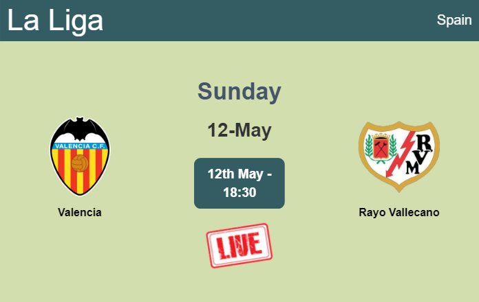 How to watch Valencia vs. Rayo Vallecano on live stream and at what time