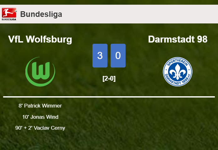 VfL Wolfsburg defeats Darmstadt 98 3-0