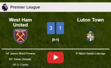 West Ham United overcomes Luton Town 3-1 after recovering from a 0-1 deficit. HIGHLIGHTS