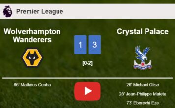 Crystal Palace conquers Wolverhampton Wanderers 3-1. HIGHLIGHTS