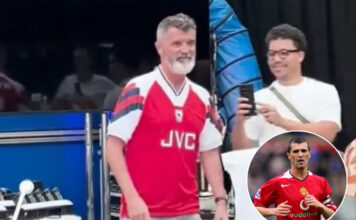 Roy Keane Spotted Wearing An Arsenal Shirt During Euro 2024 Coverage