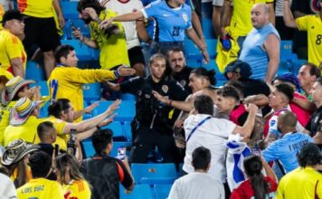 Darwin Nunez In Action Against Colombian Fans