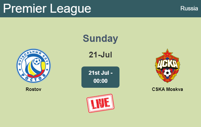 How to watch Rostov vs. CSKA Moskva on live stream and at what time