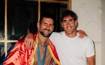 Dusan Vlahovic Parties With Olympic Gold Medalist Novak Djokovic