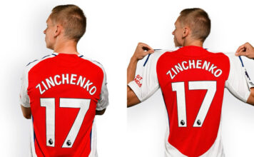 Oleksandr Zinchenko Changes Arsenal Shirt Number