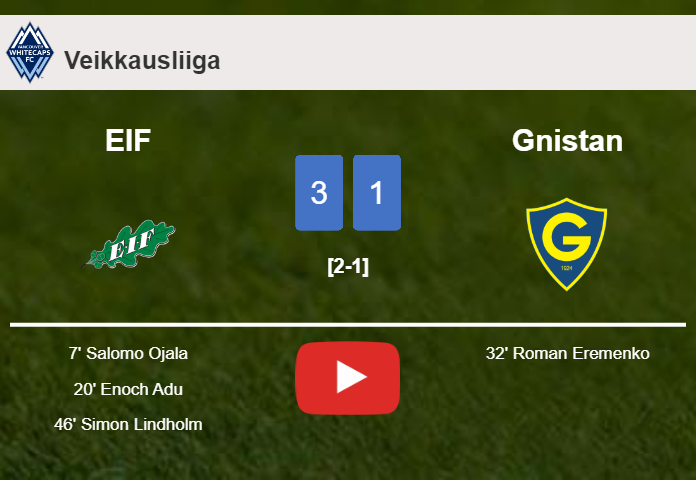EIF overcomes Gnistan 3-1. HIGHLIGHTS