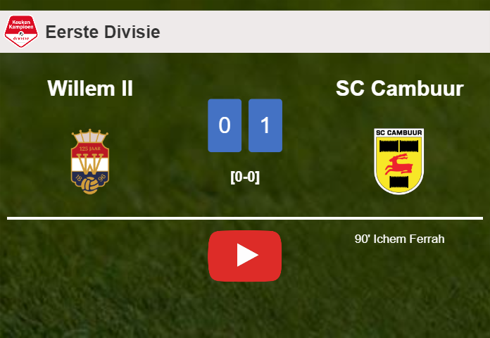 SC Cambuur conquers Willem II 1-0 with a late goal scored by I. Ferrah. HIGHLIGHTS
