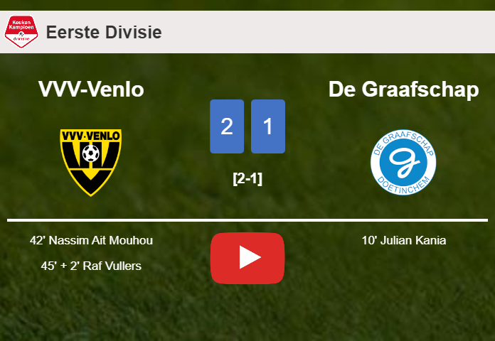 VVV-Venlo recovers a 0-1 deficit to best De Graafschap 2-1. HIGHLIGHTS VVV-Venlo recovers a 0-1 deficit to best De Graafschap 2-1. HIGHLIGHTS