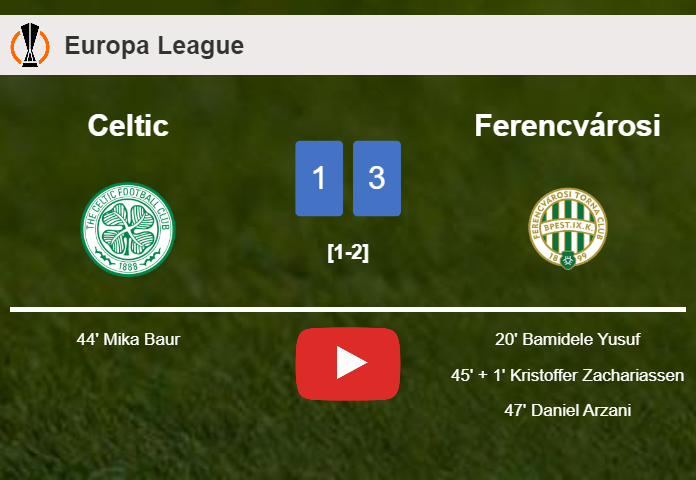 Ferencvárosi conquers Celtic 3-1. HIGHLIGHTS