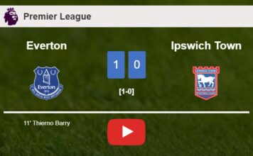 Everton defeats Ipswich Town 1-0 with a goal scored by T. Barry. HIGHLIGHTS Everton defeats Ipswich Town 1-0 with a goal scored by T. Barry. HIGHLIGHTS