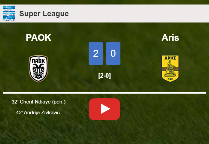PAOK conquers Aris 2-0 on Sunday. HIGHLIGHTS