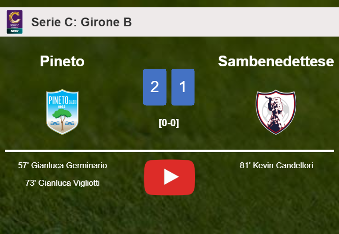 Pineto beats Sambenedettese 2-1. HIGHLIGHTS