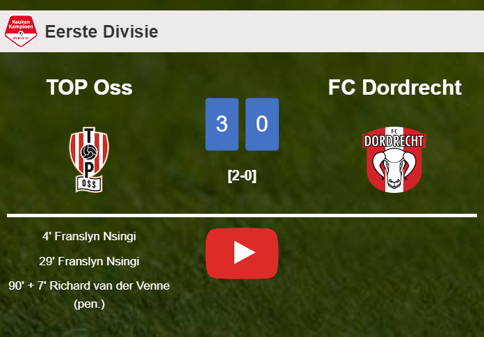 TOP Oss tops FC Dordrecht 3-0. HIGHLIGHTS