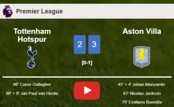 Aston Villa prevails over Tottenham Hotspur 3-2. HIGHLIGHTS Aston Villa prevails over Tottenham Hotspur 3-2. HIGHLIGHTS